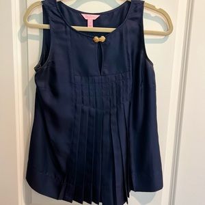 Lilly Pulitzer navy silk top